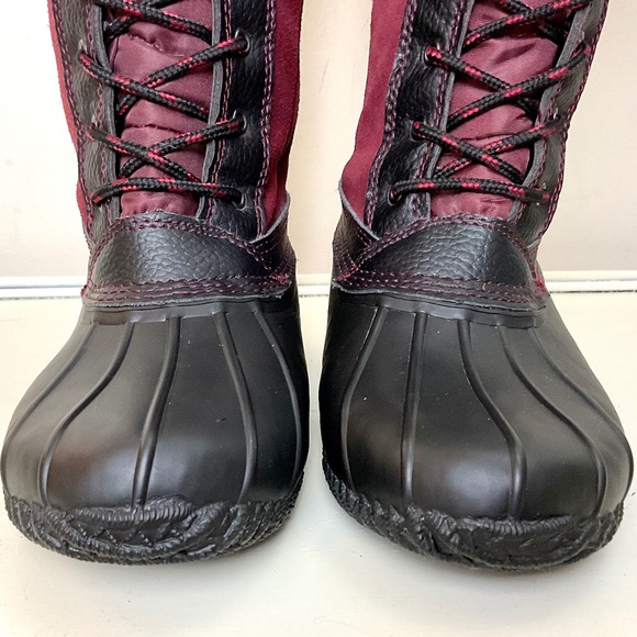 Sporto Natasha Waterproof Suede Leather Winter Duck Boots - Merlot - Size 8W - Picture 5 of 16